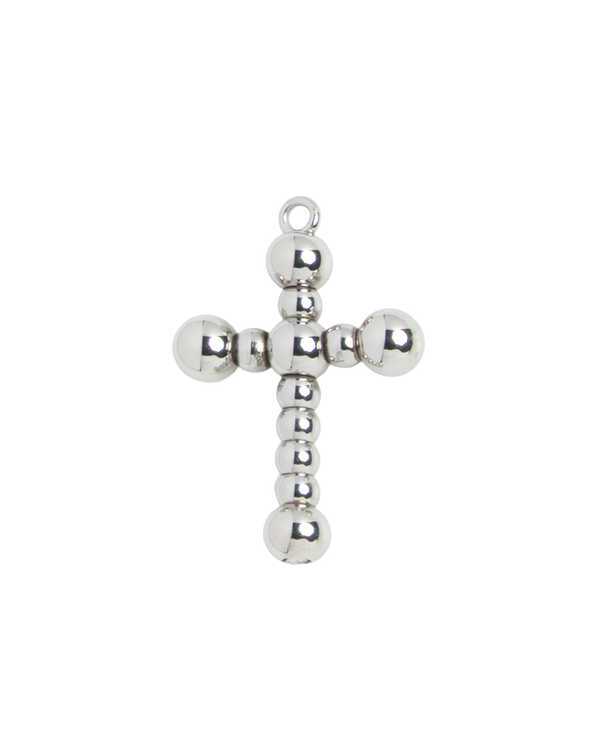 Silver Charm Beaded Cross