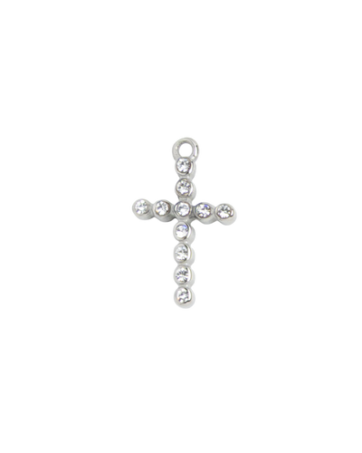 Silver Charm Rhinestone Cross