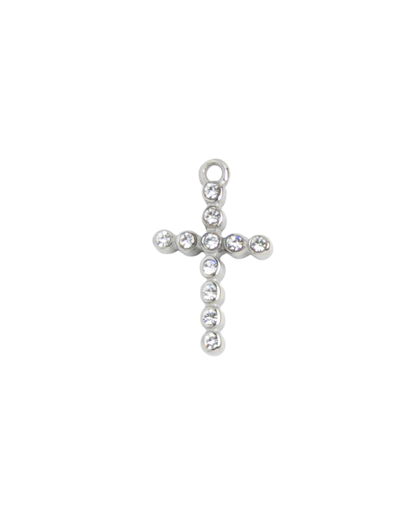 Silver Charm Rhinestone Cross