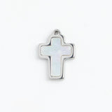 Silver Charm Pearl Cross