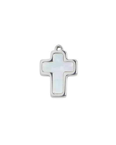 Silver Charm Pearl Cross