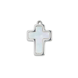 Silver Charm Pearl Cross