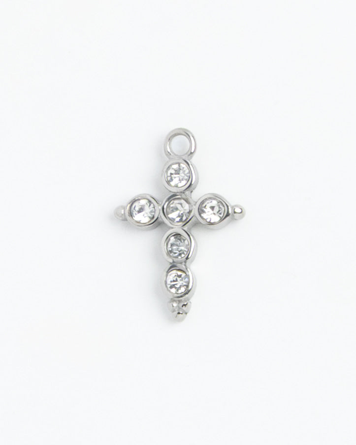 Silver Charm Crystal Cross