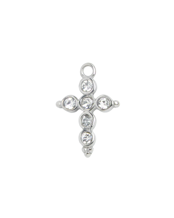 Silver Charm Crystal Cross