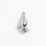 Silver Charm Praying Hands