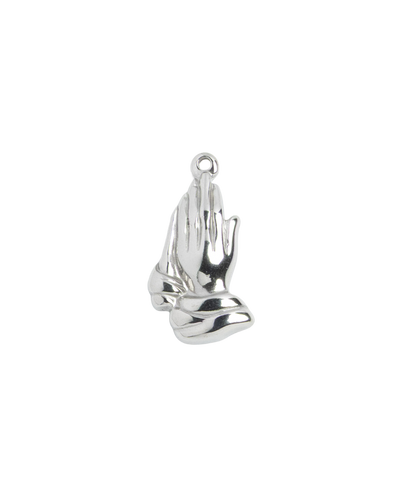 Silver Charm Praying Hands