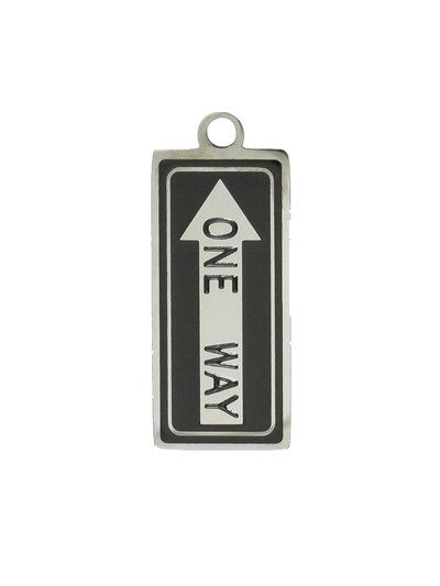 Silver One Way Sign