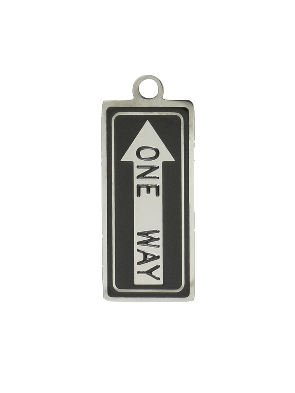Silver One Way Sign