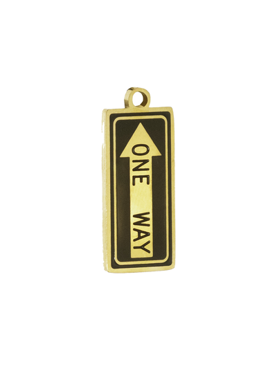 Gold One Way Sign (Black)
