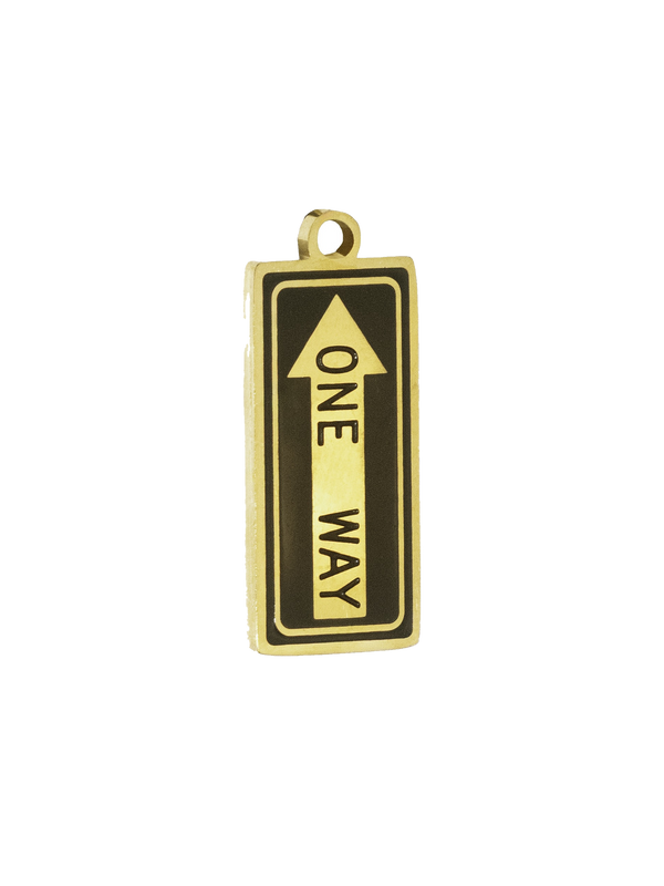Gold One Way Sign (Black)