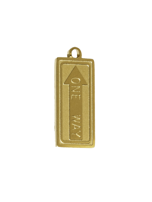 Gold One Way Sign