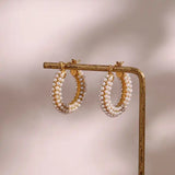 Cecilia Earring - Pearl Hoop Earring