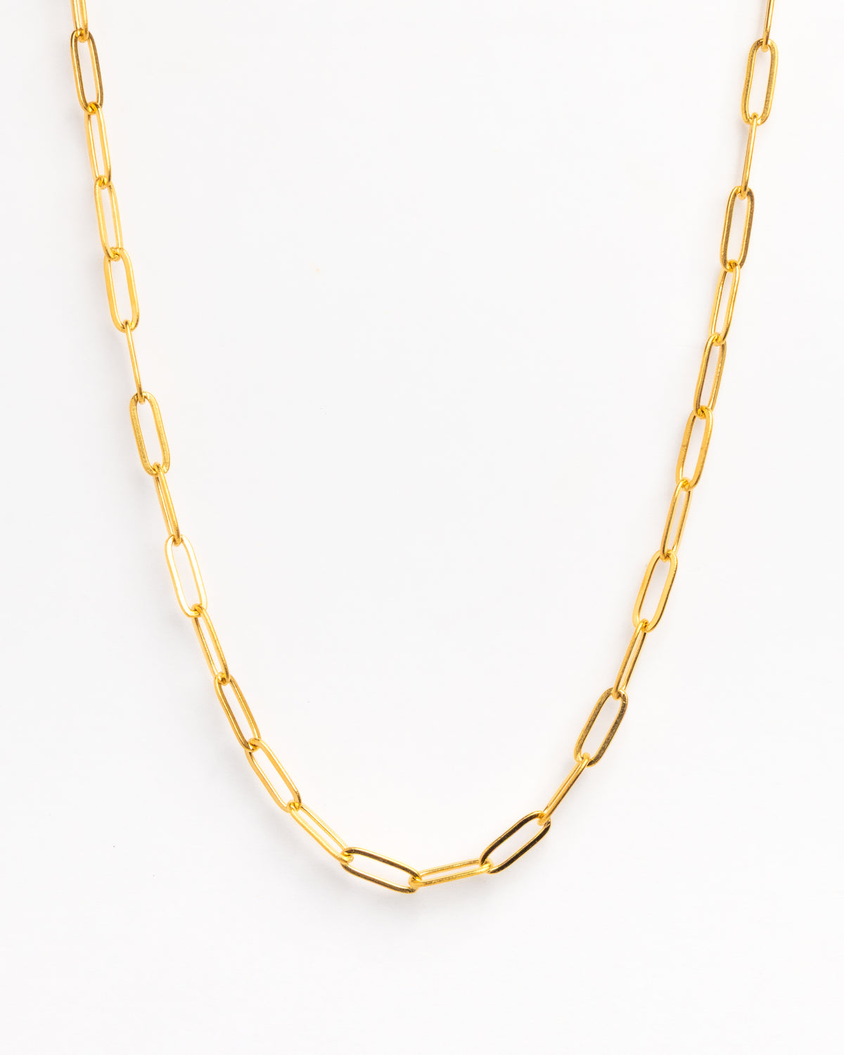 Gold Paper Clip Chain Necklace
