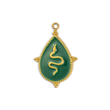 Gold Snake on Emerald Pendant