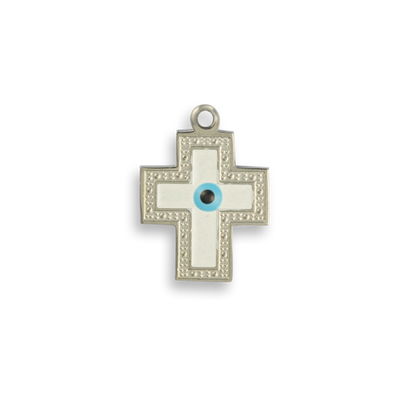 Silver Cross with Eye