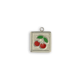 Silver Cherries in Square