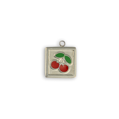 Silver Cherries in Square