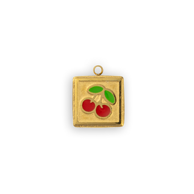 Gold Square with Cherries