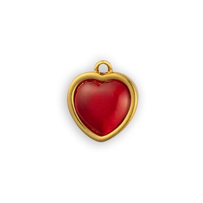 Gold Red Heart