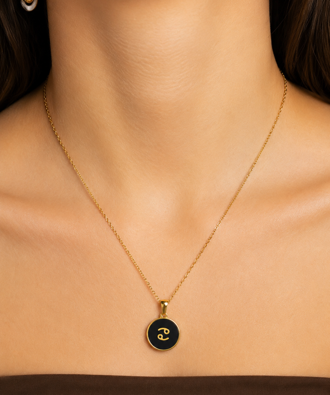 Black & Gold Zodiac Charm Necklace
