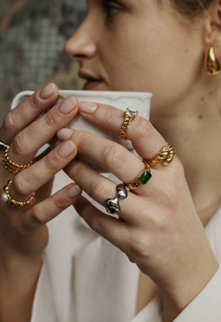 Zaira Ring Adjustable Zircon Paved Open Ring - Main Image