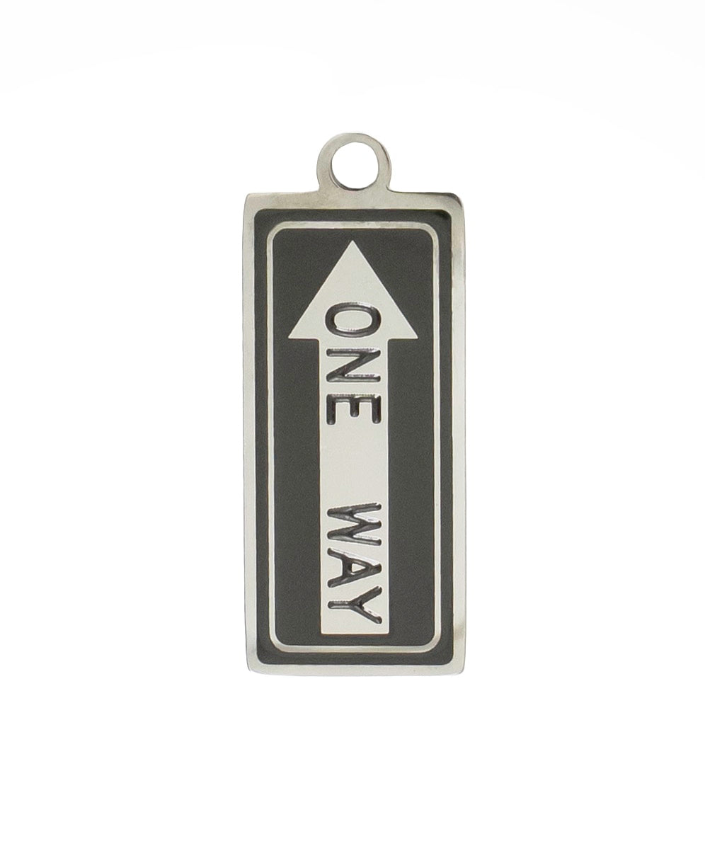 Silver One Way Sign