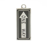 Silver One Way Sign