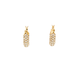 Pavé Crystal Gold Dome Huggie Hoop Earrings