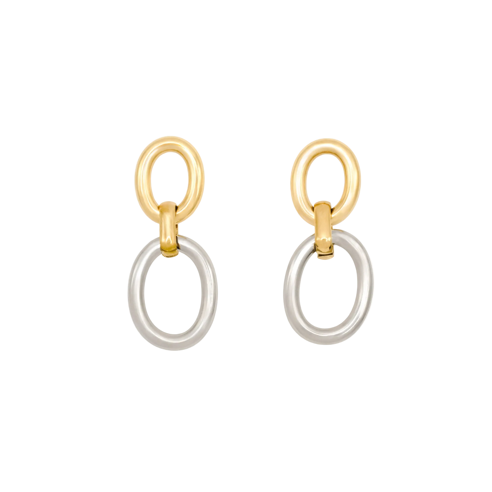 Linked Oval Drop Earrings