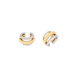 Two-Tone Triple-Band Chunky C-Hoop Earrings