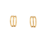Triple-Band Gold Claw Hoops