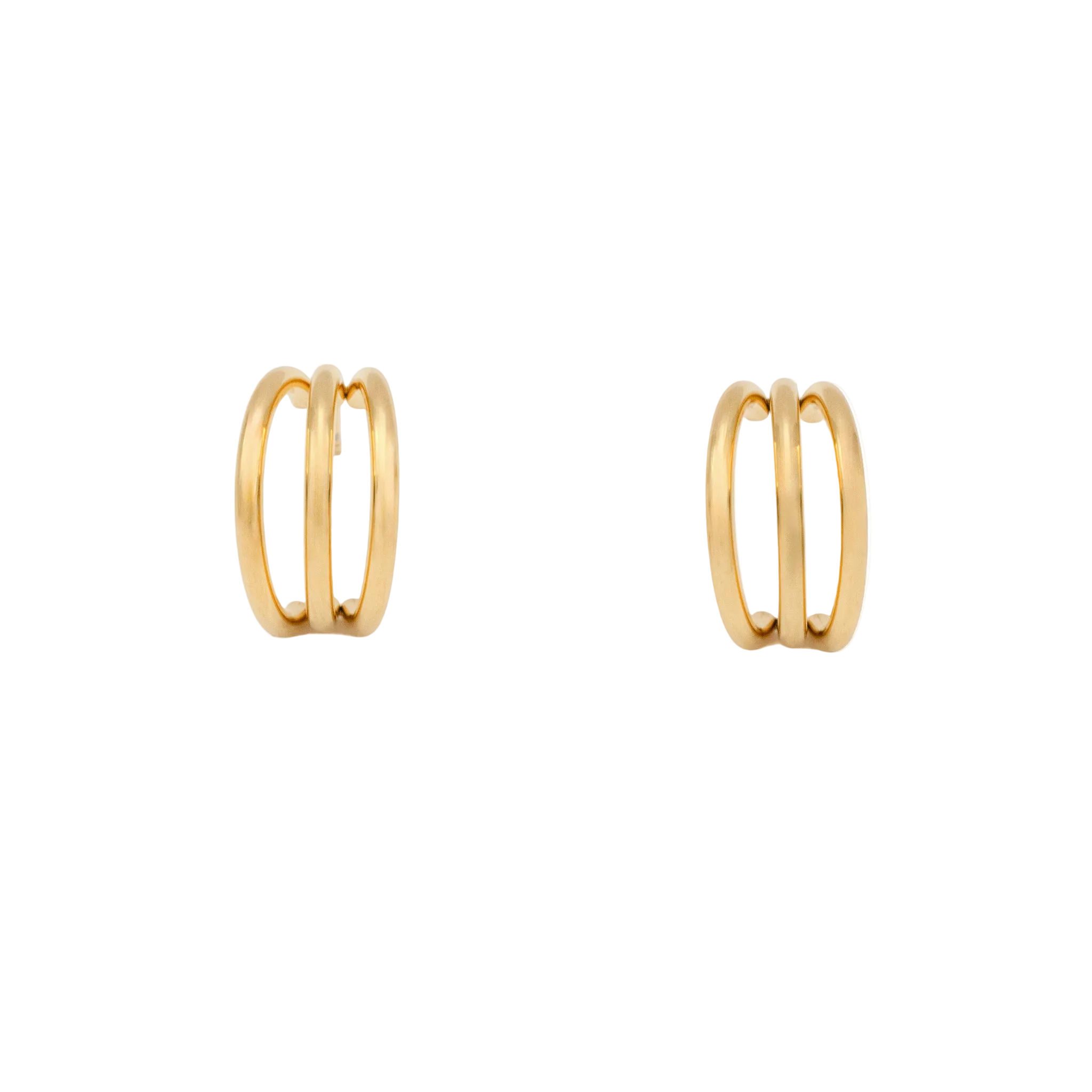 Triple-Band Gold Claw Hoops