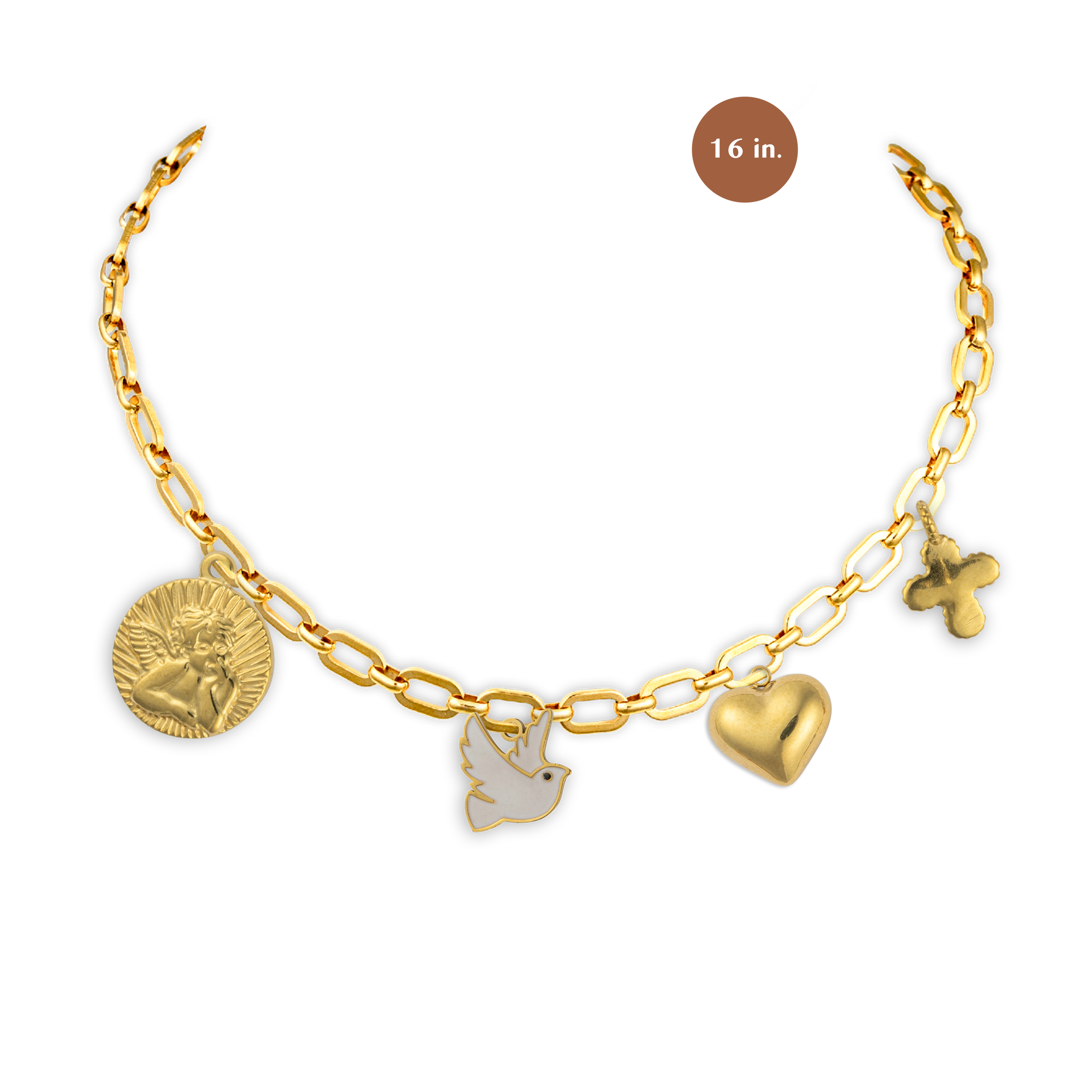 Faith, Peace & Love Gold Necklace