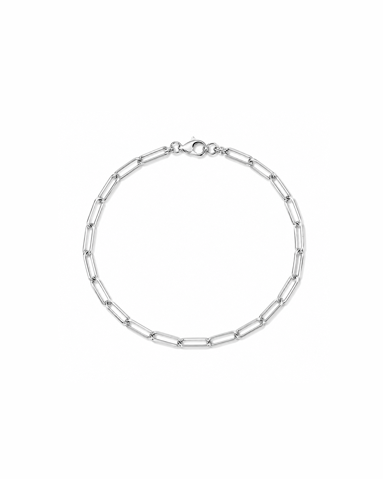 Silver Paper Clip Chain Bracelet