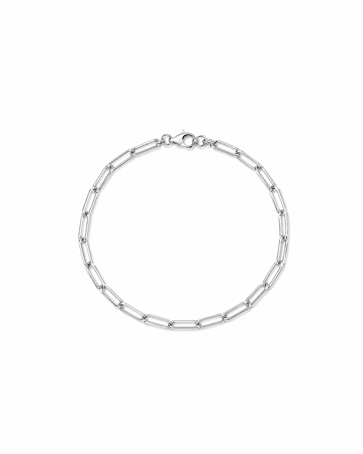 Silver Paper Clip Chain Bracelet