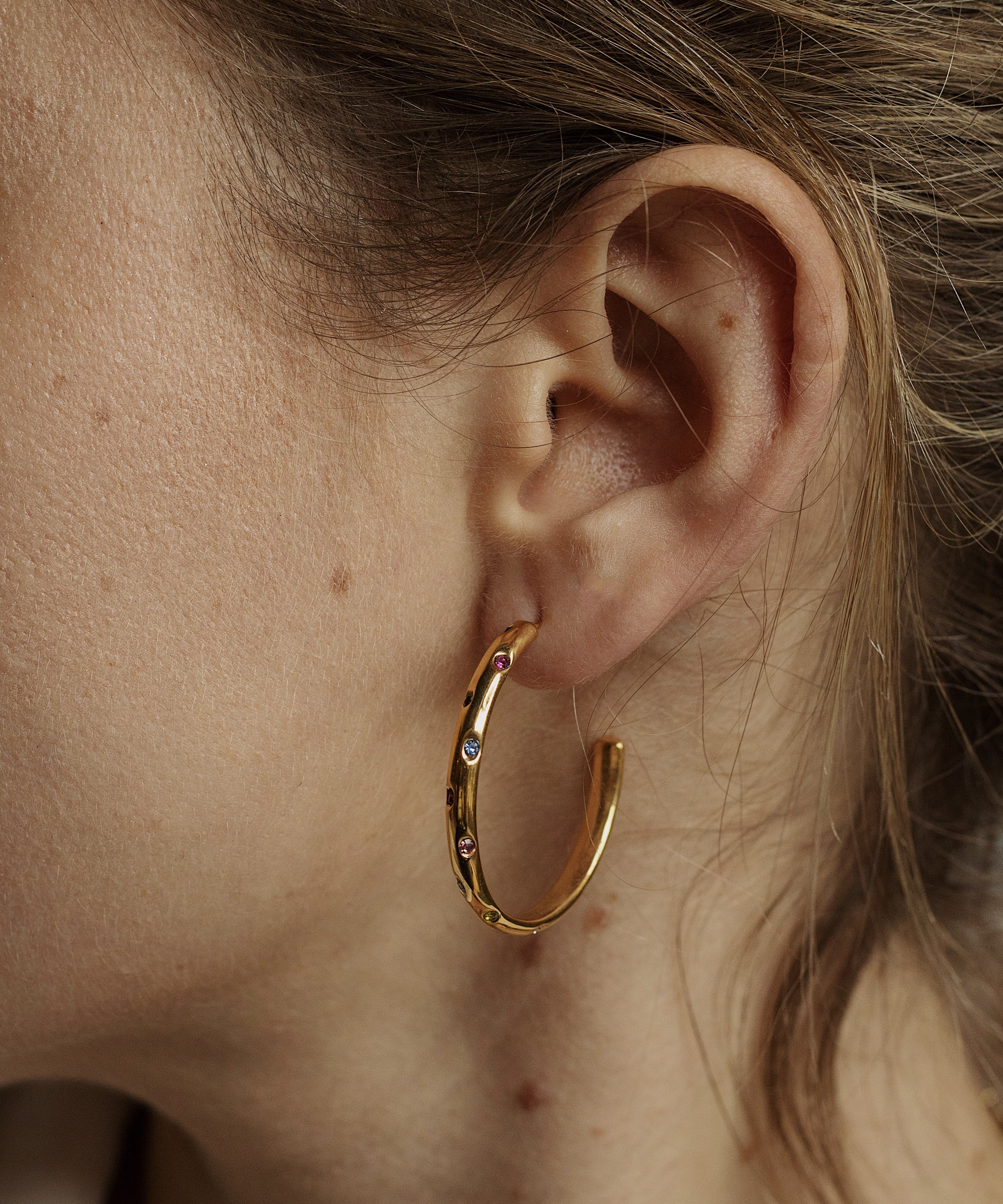 Blanca Earrings - Zircon Hoop 18K Gold Plated Earrings