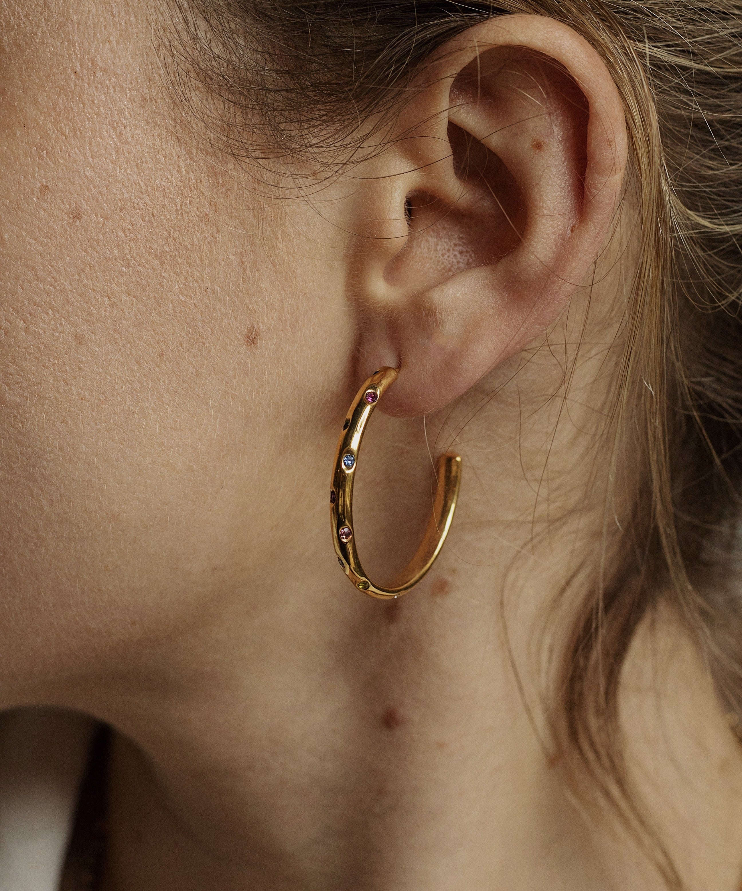 Crystal Scatter Hoop Earrings