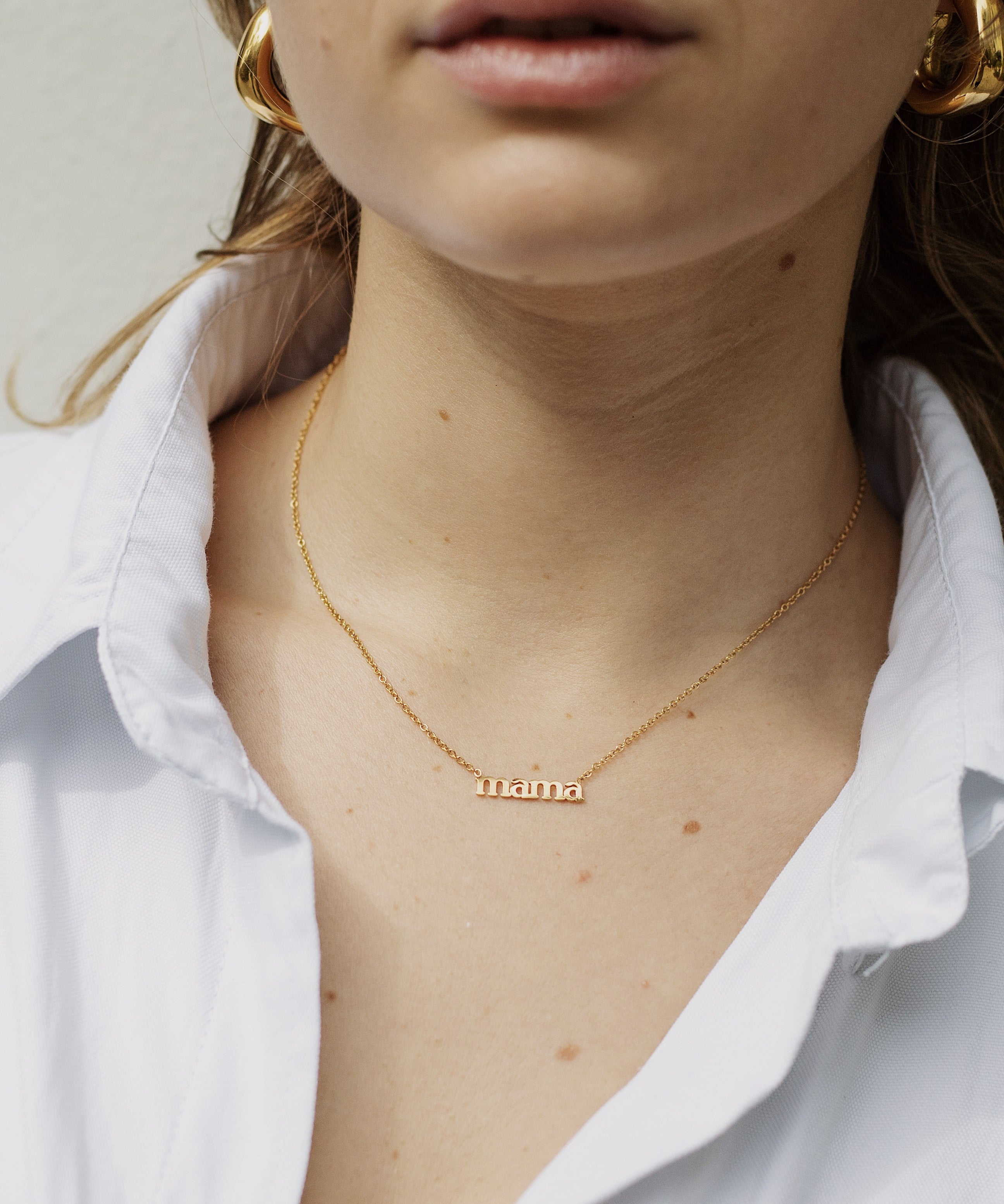 Eva Pendant Necklace - Mama Letter Pendant Necklace