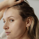 Valentina Earrings - Pearl Gold Plated Hoop Earrings