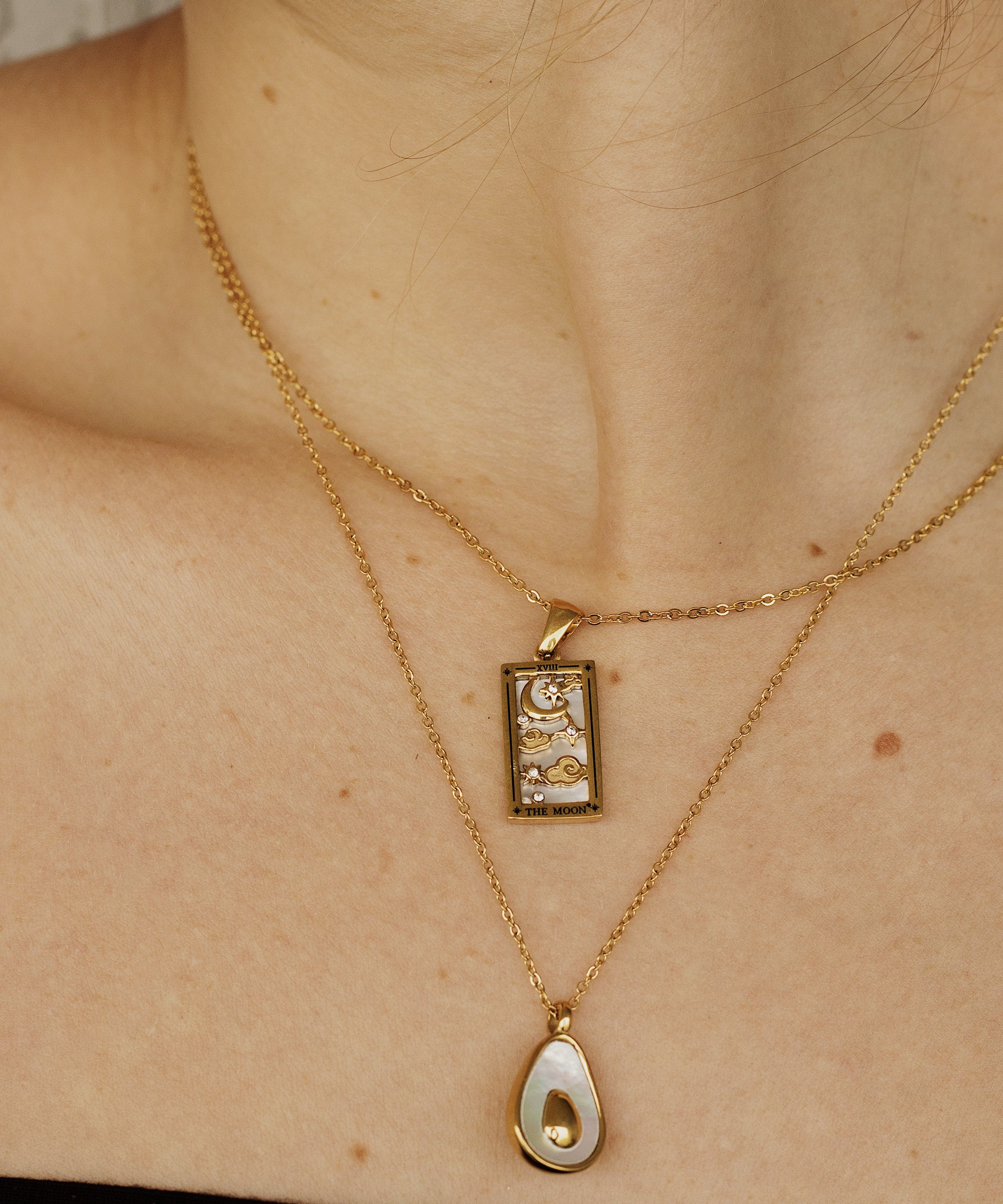 Luna Pendant Necklace - Enamel Tarot Card Pendant