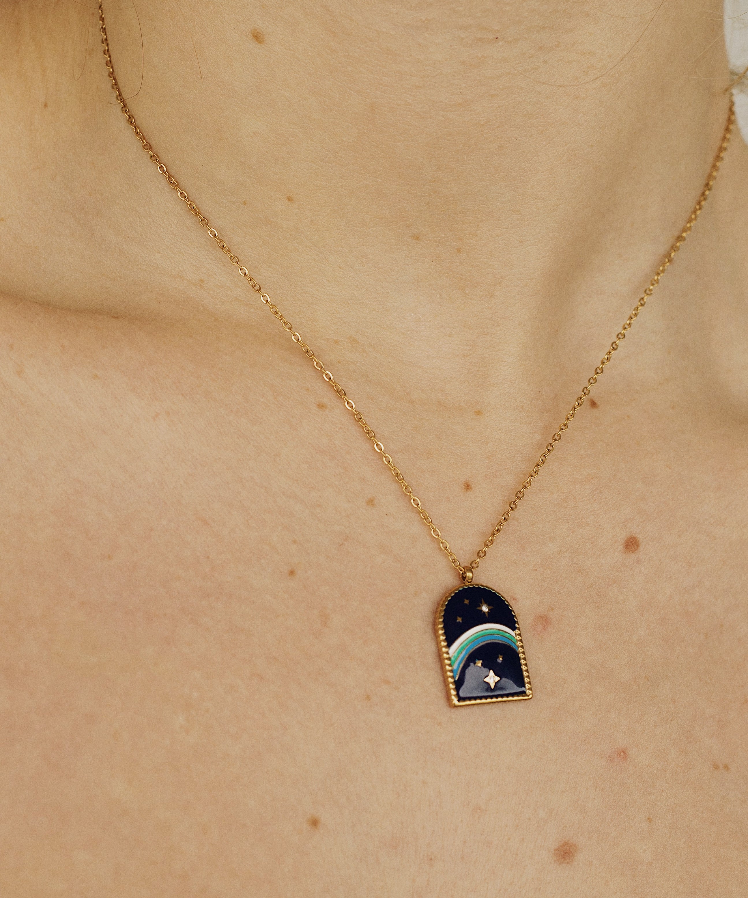 Amira Necklace - Zircon Colorful Tarot Card Necklace (Galaxy)