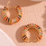 Alegria Earrings - Colorful Enamel Hoop Earring.