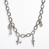 Tropical Paradise Silver Charm Necklace