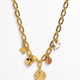 Faith, Peace & Love Gold Charm Necklace