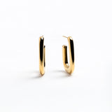 Chunky Gold Rectangular U-Hoop Earrings