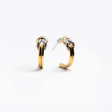 Two-Tone Interlocking Knot Hoop Earrings