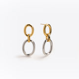 Linked Oval Drop Earrings