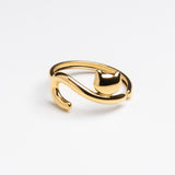 Dainty Cat Silhouette Adjustable Gold Ring