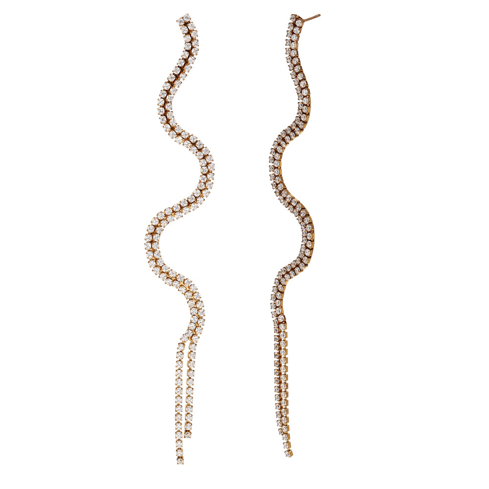 Evelina Earrings - 18k Gold Plated Cubic Zirconia Earrings