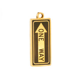 Gold One Way Sign (Black)